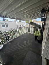 View of wooden deck