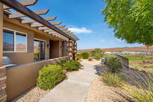 Exterior space with a mountain view