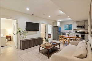 Living room featuring sink