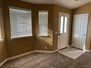 View of carpeted entryway