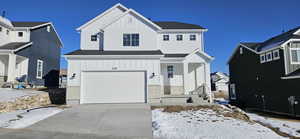 Front facade featuring a garage