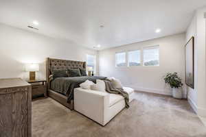 View of carpeted bedroom