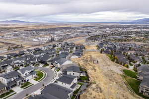 Aerial view featuring a mountain view