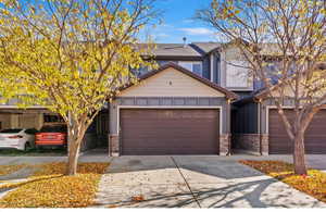 View of front of house with a garage