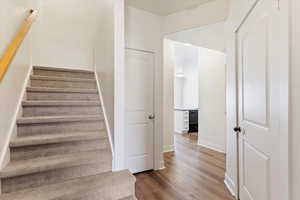 Stairs with wood-type flooring