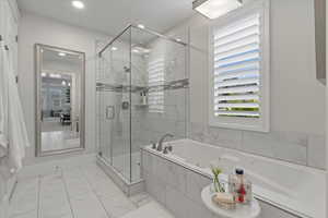 Bathroom with independent shower and bath