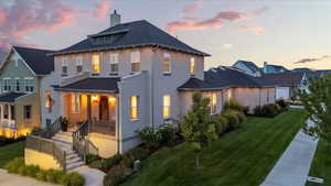 View of front of home with a yard