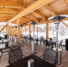 View of snow covered patio