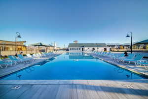 View of pool featuring a patio