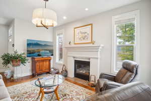 Living room featuring light wood-type flooring