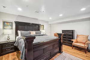 Bedroom featuring light wood-type flooring