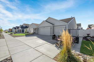 View of front of home featuring a garage