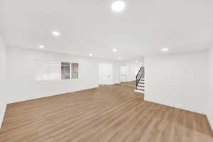 Interior space with light hardwood / wood-style floors