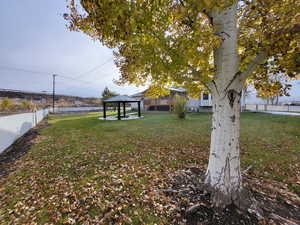 View of yard with a gazebo