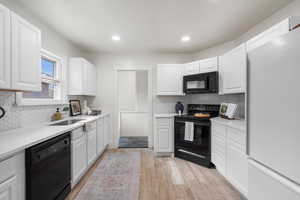 Kitchen with backsplash and new white cabinets