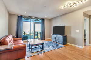 Living room featuring light hardwood / wood-style flooring