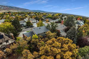 Bird's eye view featuring a mountain view