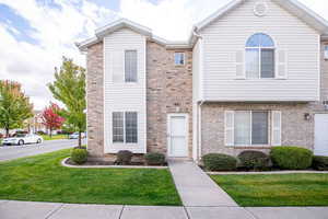 View of front of home with a front lawn