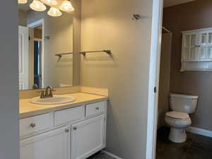 Sink and vanity in main room