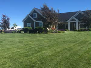 View of front of property featuring a front yard