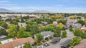 Aerial view featuring a mountain view