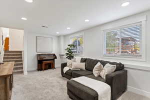 View of carpeted living room