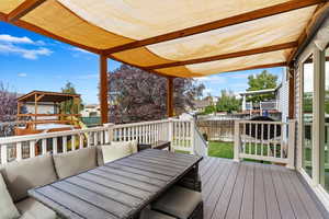 View of wooden deck