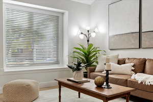 Living room featuring light wood-type flooring