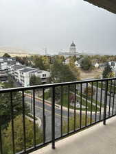 View of state capitol from balcony