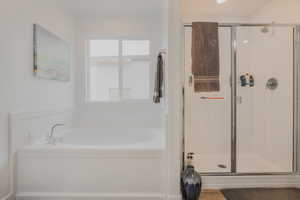 Bathroom with independent shower and bath