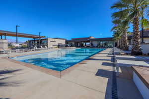 View of pool featuring a patio area