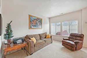 View of carpeted living room