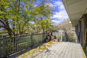 Deck off of upstairs kitchen