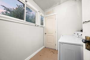 Laundry area featuring washing machine and dryer