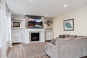 Living room featuring hardwood / wood-style floors