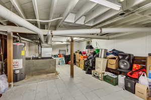 Basement with water heater