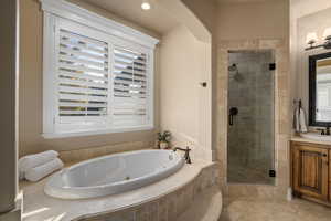 Master Bath Standing Shower and Jetted Tub