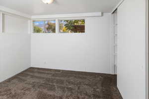 Bedroom with carpet floors