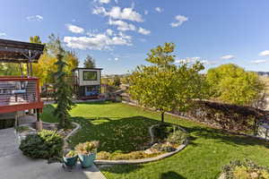 Lots of thought was put into this backyard layout and landscape  planning for the most incredible use of space.