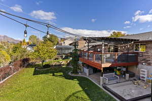 View of the covered deck from the Play House.