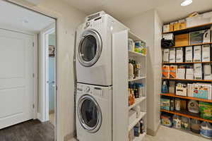 Laundry Room with tons of storage and amazing dryer racks that are included.