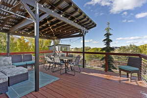 Views from the large covered deck for entertaining.