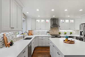 Shaker-Style Soft-Close Cabinets,  Full Tile Backsplash...