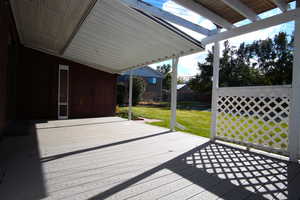 Covered Trex Deck Off Family Room to Backyard