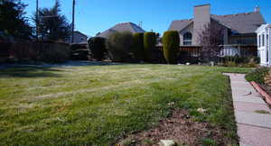 Large  back yard with  mountain view