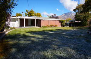 Large  back yard with  mountain view