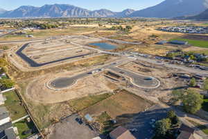 Aerial view featuring a mountain view