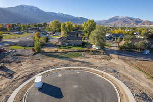 Drone / aerial view with a mountain view