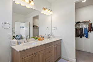 Bathroom featuring vanity