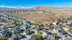 Aerial view featuring a mountain view